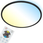 Briloner LED Slim panel m. remote sort ø 42 cm
