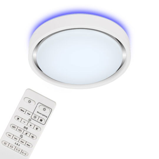 Briloner LED RGB plafond m. remote ø 36 cm hvid