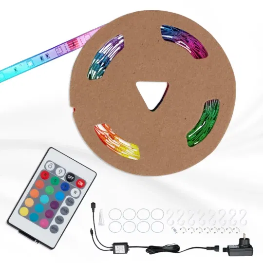 Briloner RGB LED strip 10 meter med remote IP44