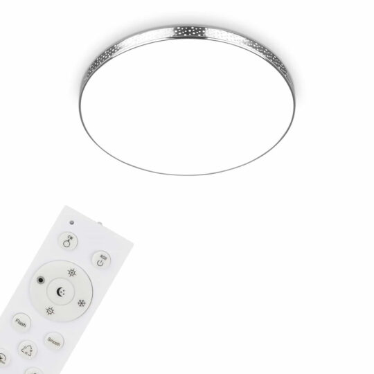 Briloner LED dæmpbar loftslampe med kromramme, Ø35,5 cm