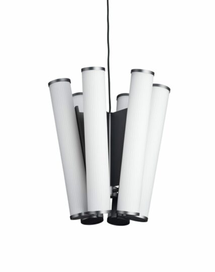 NORR11 Deco Chandelier i Opalglas og Hvid Ø40 cm