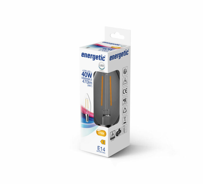 Energetic E14 C35 Dim 2700 Kelvin 470 Lumen