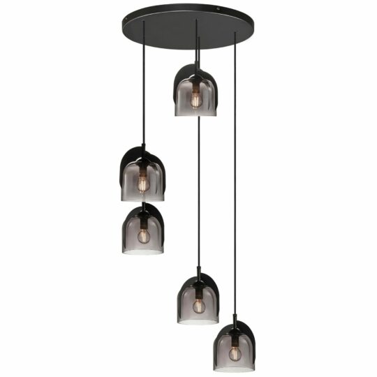Nordlux Boshi Pendel XL i Røgfarvede Glas