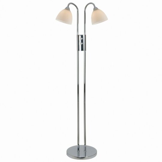 Nordlux Ray 2-spot dæmpbar gulvlampe krom