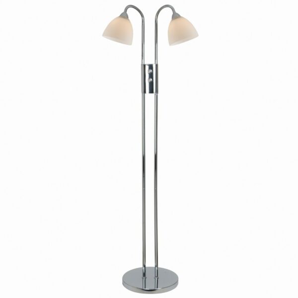 Nordlux Ray 2-spot dæmpbar gulvlampe krom