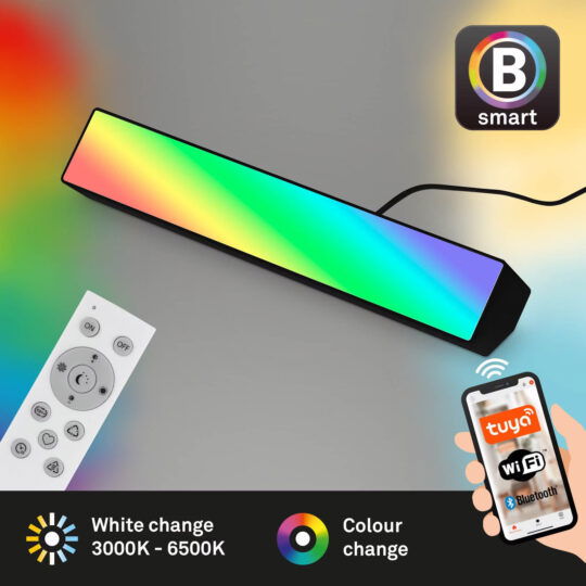 Briloner CCT RGB Wall Washer, 25,5 cm, 9 W, 850 lm, Sort