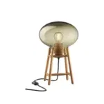 FDB Møbler U4 Hiti bordlampe – Eg og røgfarvet glas i skandinavisk design