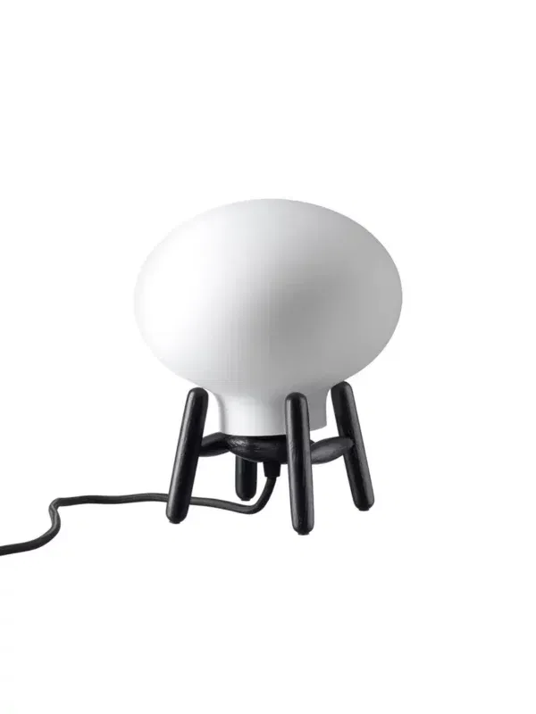 FDB Møbler U6 Hiti Mini bordlampe – sort eg og opalglas i tidløst nordisk design
