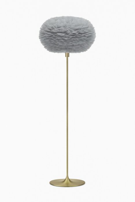 Umage Eos Evia Large - lysgrå Ø55cm inkl. Santé gulvstander i Børstet messing