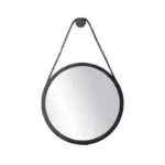 FDB Møbler Mossø spejl – elegant design i eg og sort, Ø40 cm