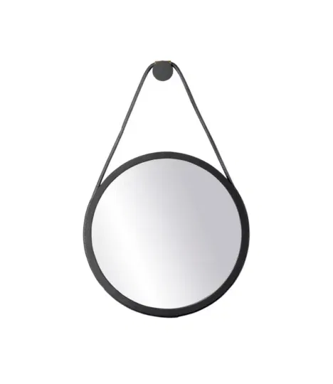 FDB Møbler Mossø spejl – elegant design i eg og sort, Ø40 cm