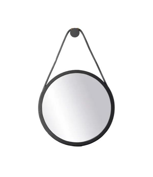 FDB Møbler Mossø spejl – elegant design i eg og sort, Ø40 cm