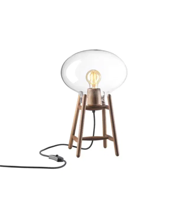 FDB Møbler U4 Hiti bordlampe – Valnød og klart glas i nordisk elegance
