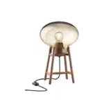 FDB Møbler U4 Hiti bordlampe – Valnød og ravfarvet glas i eksklusivt design