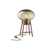 FDB Møbler U4 Hiti bordlampe – Valnød og røgfarvet glas i tidløst design