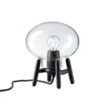 FDB Møbler U6 Hiti Mini bordlampe – sort eg og klart glas i tidløst nordisk design