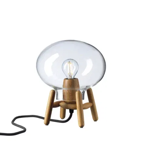 FDB Møbler U6 Hiti Mini bordlampe – U6 Hiti Mini bordlampe – eg og klart glas i tidløst nordisk design
