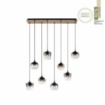 Paul Neuhaus pendellampe GERDA ZEA – moderne LED-design med røget glas og træ