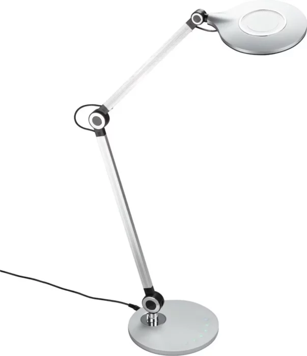 Briloner CCT LED-Skrivebordslampe Ø 20 cm 9 W Sølv M. Dæmp