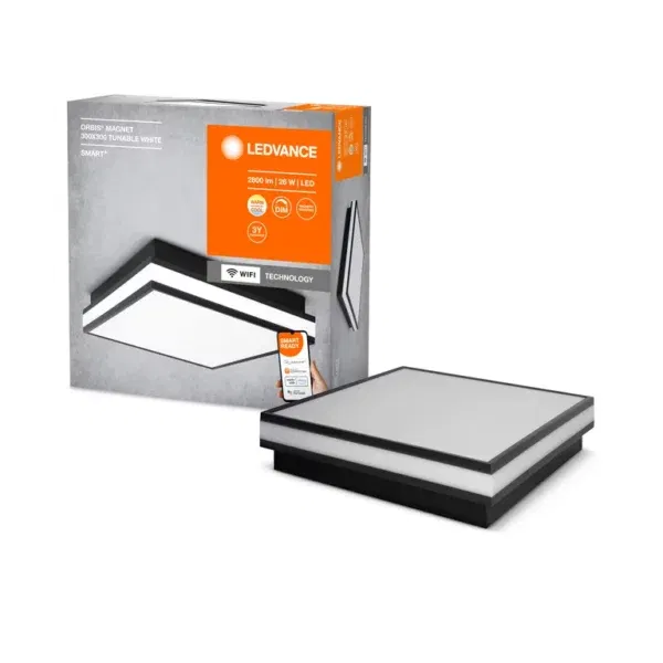 Ledvance Loftlampe Orbis Magnet 26 Watt LED Sort Wifi 30 x 30 cm