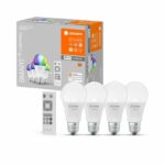 4 pak. Ledvance Pære Wifi smart & living E27 LED 9 Watt RGB & CCT Dæmpbar