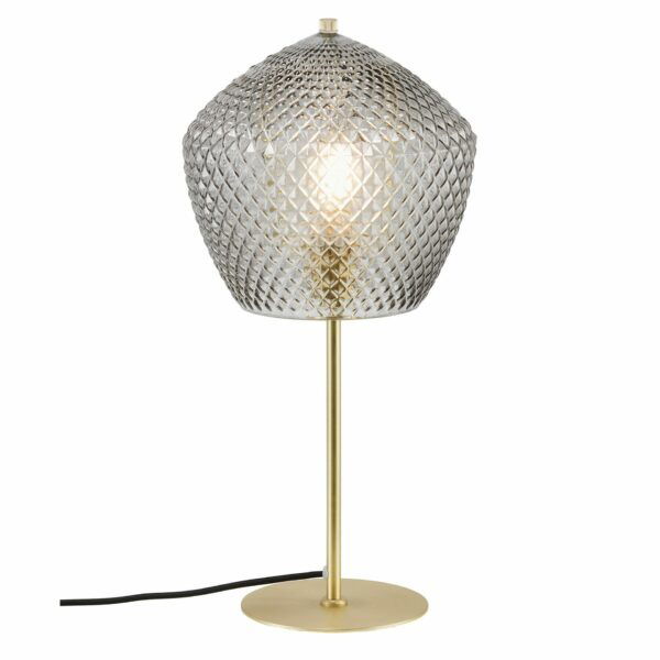Nordlux Orbiform Bordlampe Messing – Eksklusivt design med røgfarvet glas