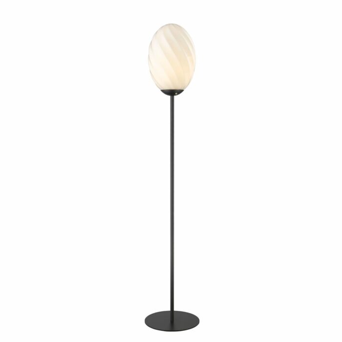 Halo Design Twist Oval Gulvlampe Opal/Black – Moderne elegance til hjemmet