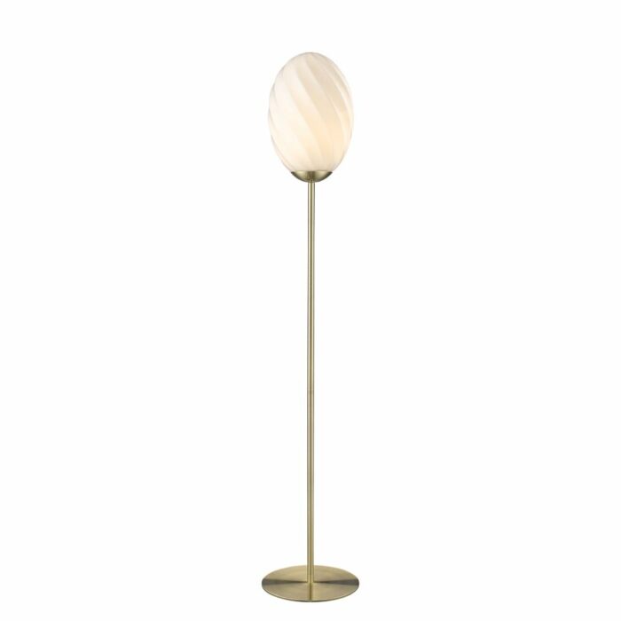 Halo Design Twist Oval Gulvlampe Opal/Brass – Elegant og tidløs belysning