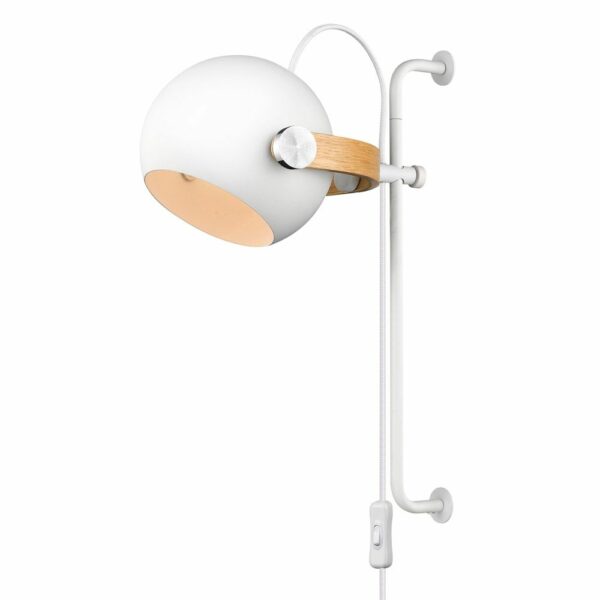 Halo Design D.C Væglampe Long Ø18 White/Oak – Moderne dansk design til væggen