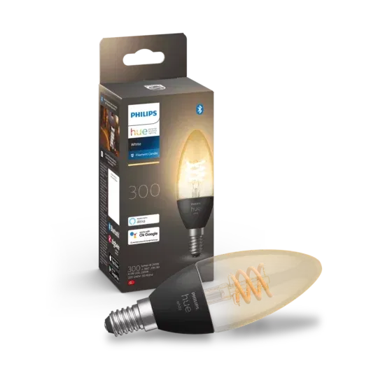 Philips Hue E14 B39 BT Filament White 300 lm kerte pære