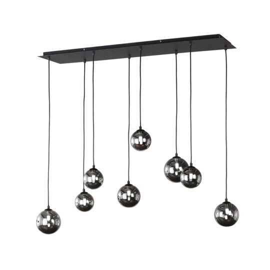 Fischer & Honsel Bala pendellampe – moderne design i sandsort med røget glas