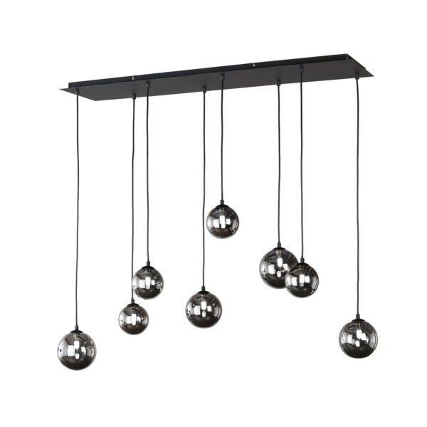 Fischer & Honsel Bala pendellampe – moderne design i sandsort med røget glas