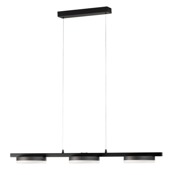 Fischer & Honsel Kiku pendellampe – elegant sort design med justerbart hvidt lys