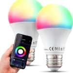 2-Pak. B.K Licht Smarthome Wifi Pære E27 LED 9 Watt RGB/CTT 806 Lumen