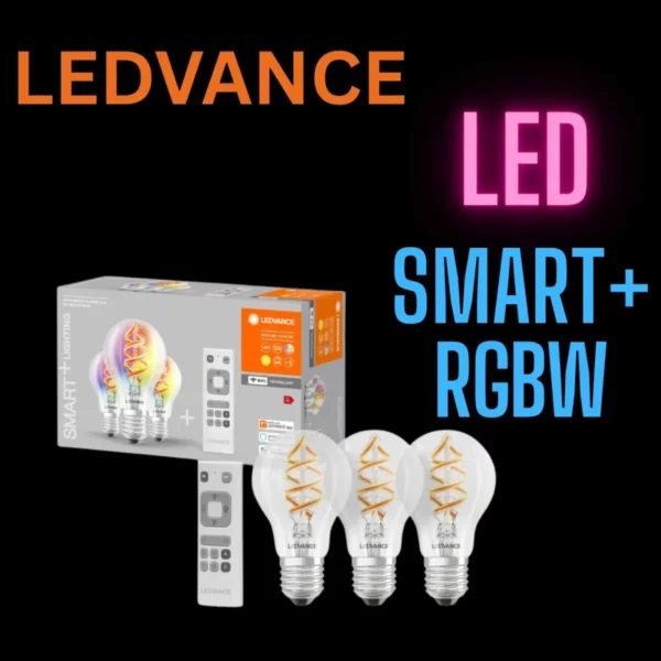 Ledvance Smart WiFi 3-pak E27 LED-pærer – dæmpbar, RGB/CCT