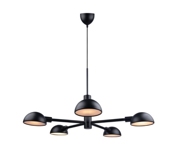 Nomi 5 Pendel sort i metal – minimalistisk spisebordslampe med blændfrit lys