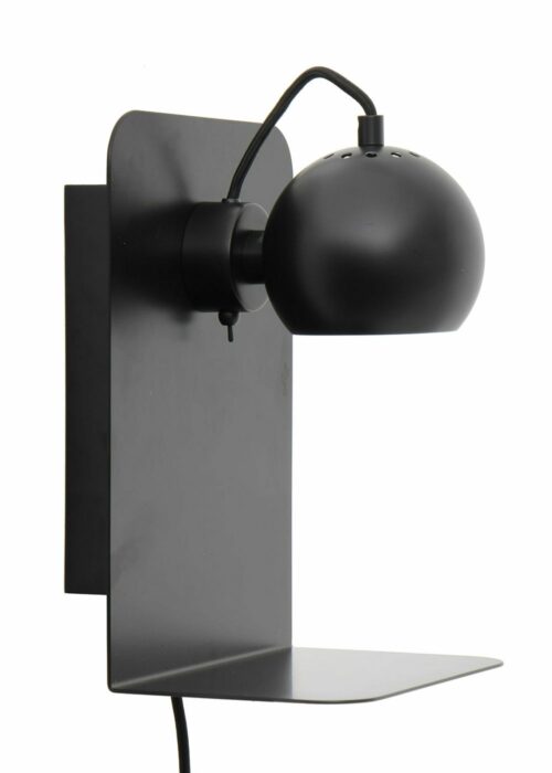 Frandsen Ball Wall Lamp USB sort metal væglampe med magnetisk hoved og USB