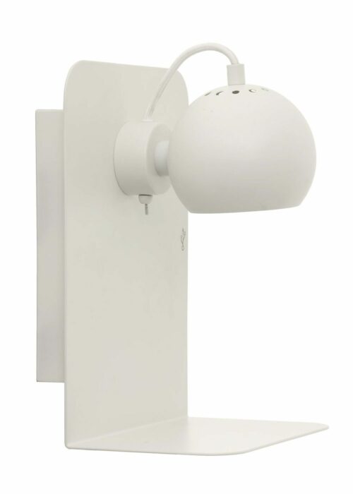 Frandsen Ball Wall Lamp USB hvid metal væglampe med magnetisk hoved og USB