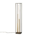 Fischer & Honsel Grid gulvlampe 123 cm sort metal med gulddetaljer, dæmpbar LED og CCT-lys
